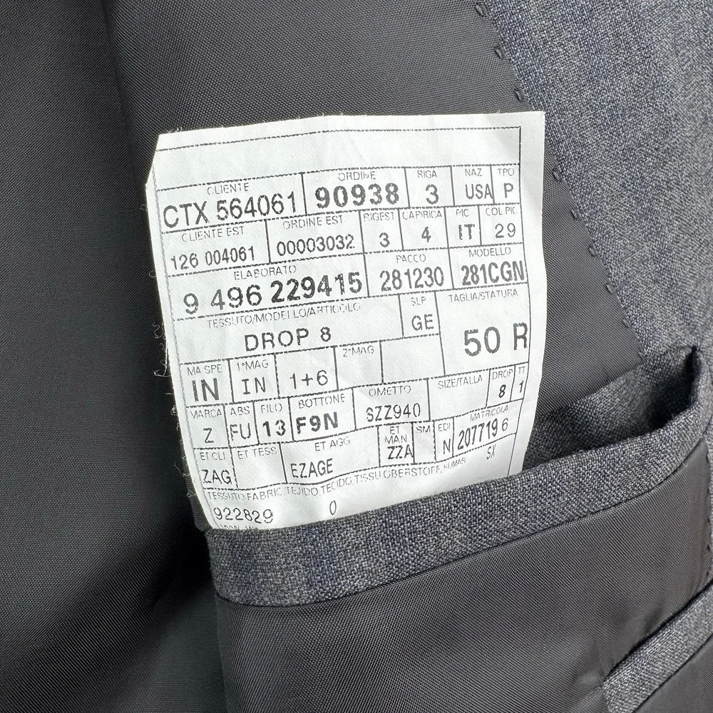 Z Zegna Sport Coat Mens 40R Gray Wool Shadow Stripe Blazer Made in Italy‎ Drop8